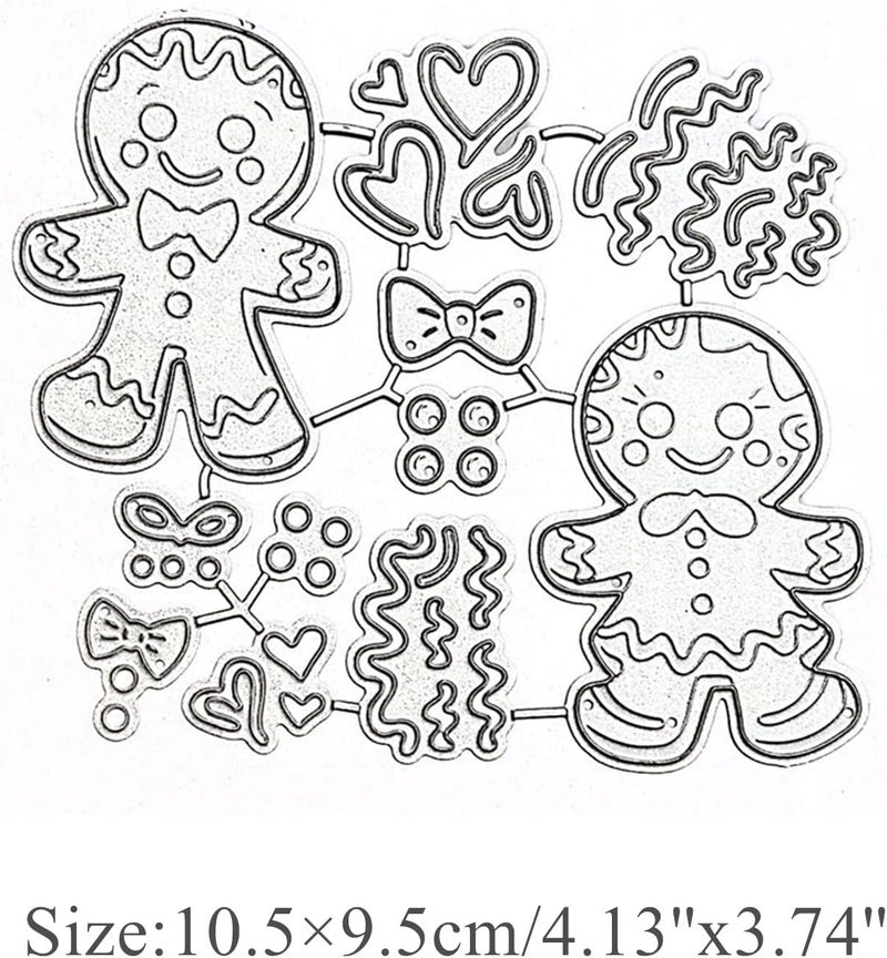 hinana Christmas Gingerbread Man Metal Die Cuts,Gingerbread Man Loves Christmas Cutting Dies Cut Stencils for DIY Scrapbooking Photo Decorative Embossing Paper Dies for Scrapbooking Card Making - Image 2